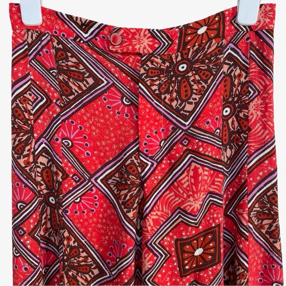Anthropologie Skirted Wide Leg Pants Red 2 EUC - Picture 5 of 15